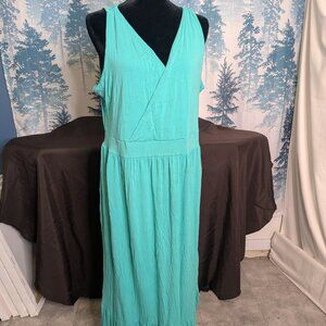 Ava & Viv Women’s Turquoise Sleeveless Maxi Dress | Size 1X
